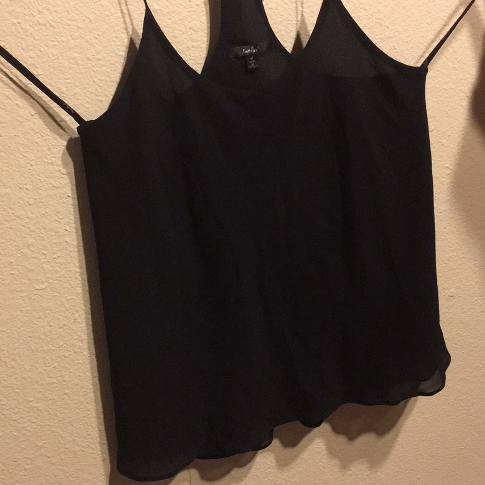 Black Polyester sleeveless blouse